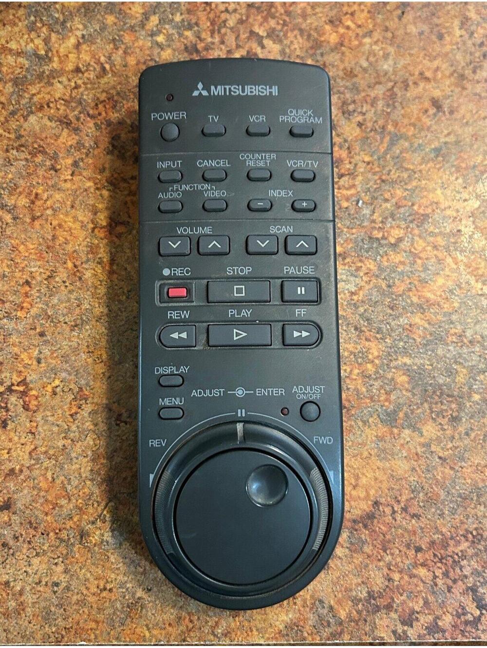 Mitsubishi VCR/TV 222H Remote Control Jog Wheel Dial Shuttle TESTED/WORKS